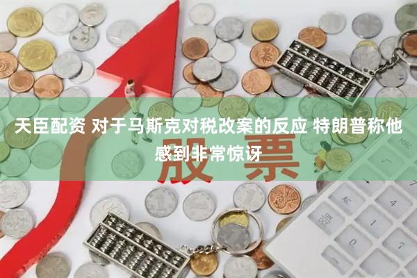 天臣配资 对于马斯克对税改案的反应 特朗普称他感到非常惊讶